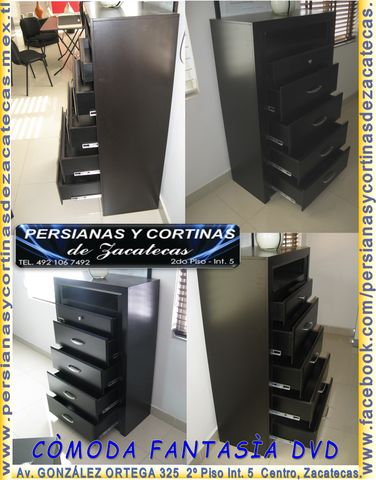 OTRA PERSPECTIVA... SEGUIMOS CON LOS MUEBLES.... ***** CÓMODA FANTASÍA DVD***** SU DESCRIPCIÓN: CONSTA DE 5 CAJONES, CON CORREDERA METÁLICA 