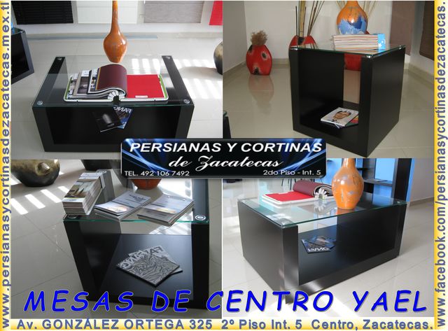 ¿que estas esperando? LLEVATELA HOY MISMO... Y CONOCE LA COLECCIÓN DE MUEBLES QUE HEMOS TRAÍDO PARA TI, AQUÍ EN PERSIANAS Y CORTINAS DE ZACATECAS.... 
*JUEGO DE MESAS YAEL* 
CONSTA DE 3 PIEZAS, DOS LATERALES DE 0.60 *0.60*0.60 Y LA MESA CENTRAL DE 1.20*0.