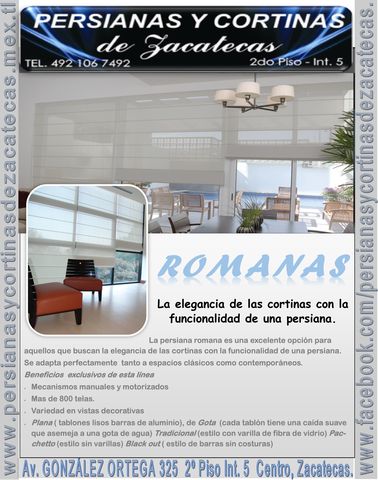 Siguiendo las últimas tendencias de la moda textil las Persinas Romanas utilizan texturas y colores que junto con diferentes sistemas de accionamiento crean exquisitos ambientes.
BENEFICIOS
Telas de fácil mantenimiento en una gran selección de colores y t